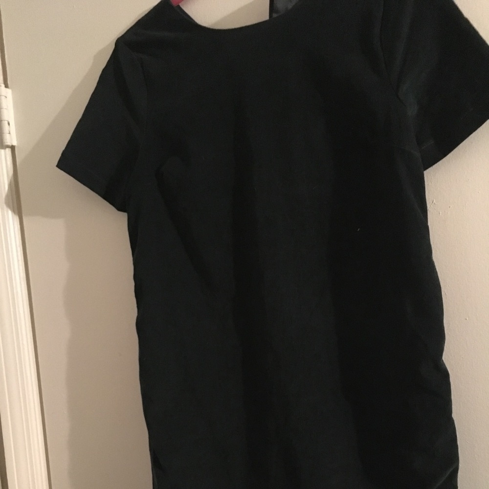 Corduroy dark emerald mini dress